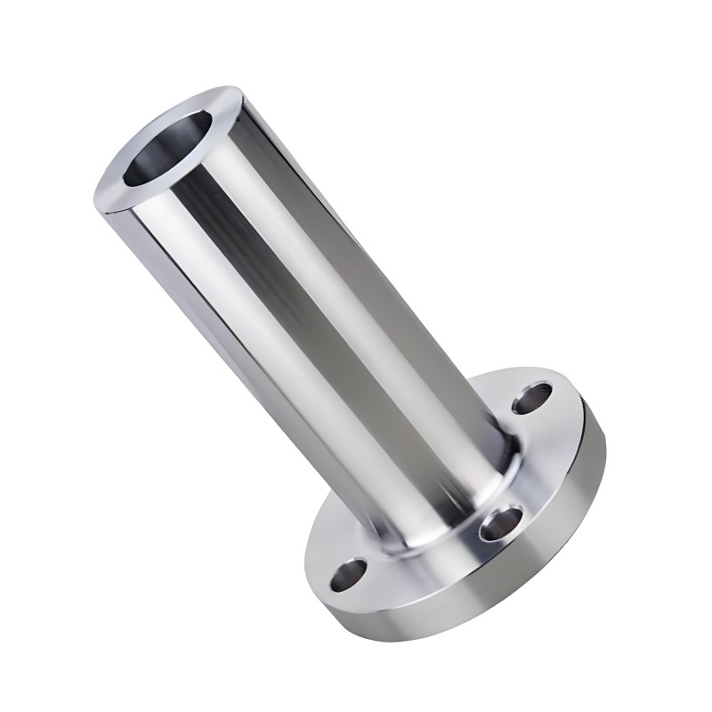 Long weld neck flange with extended tapered hub for high-pressure vessel nozzle connections